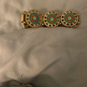 Source Unknown Gold and Turquoise Bracelet